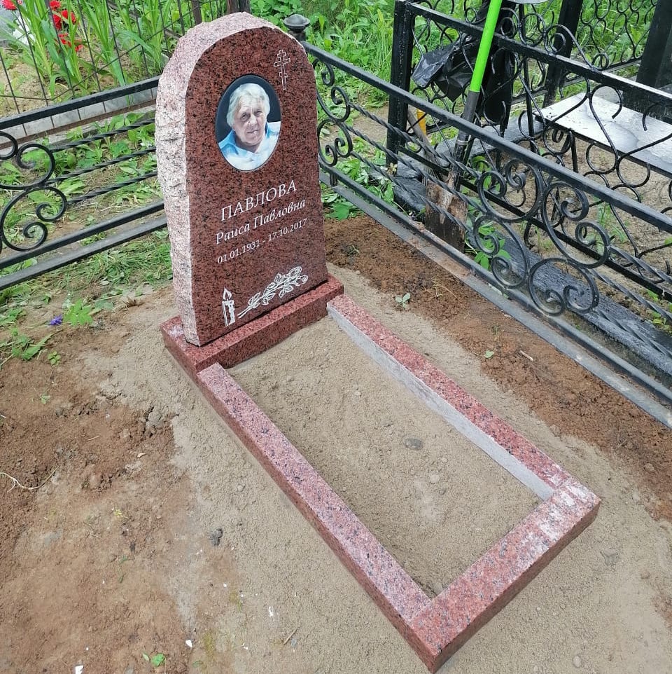 цветник на могилу стандартной формы