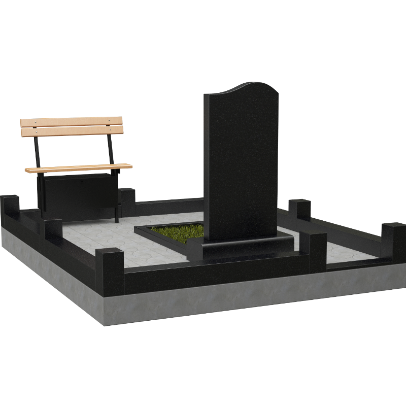 Комплекс гранитный с памятником, цоколем и лавкой