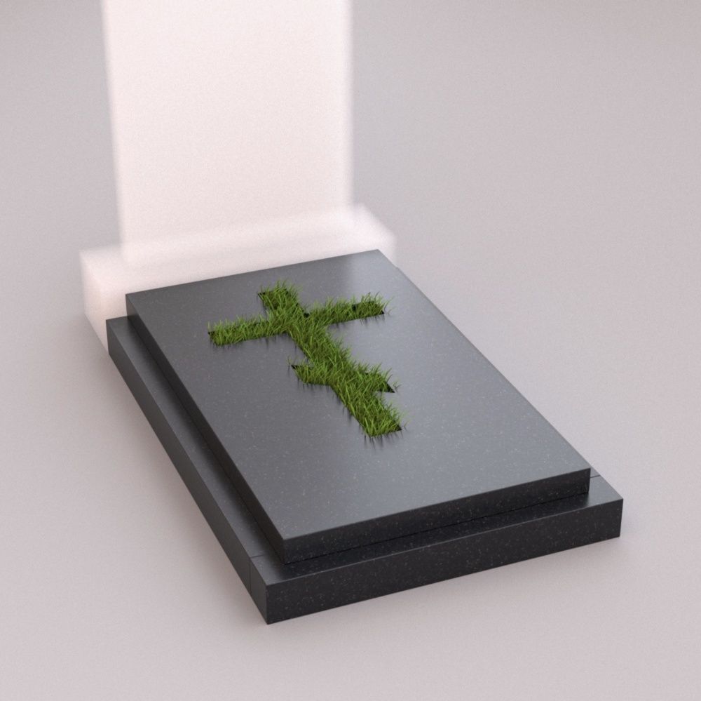 цветник для памятника с крестом