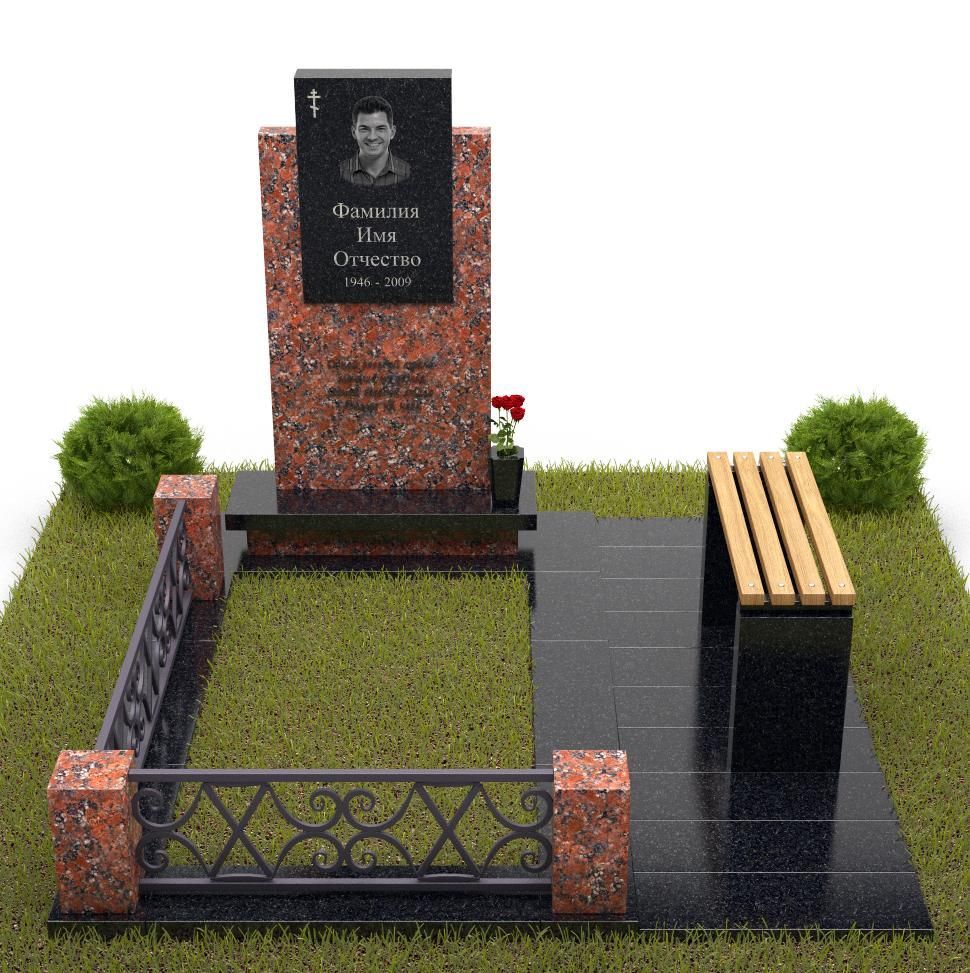 одинарный комплекс с лавкой и ограждением