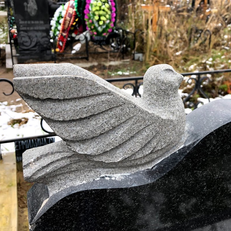 Памятник с голубем и облаками