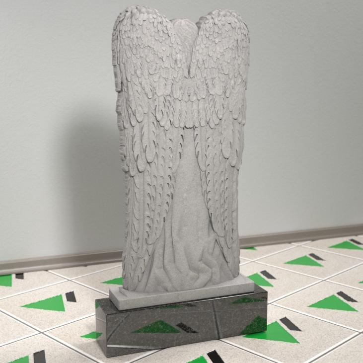 Памятник с ангелом и розами