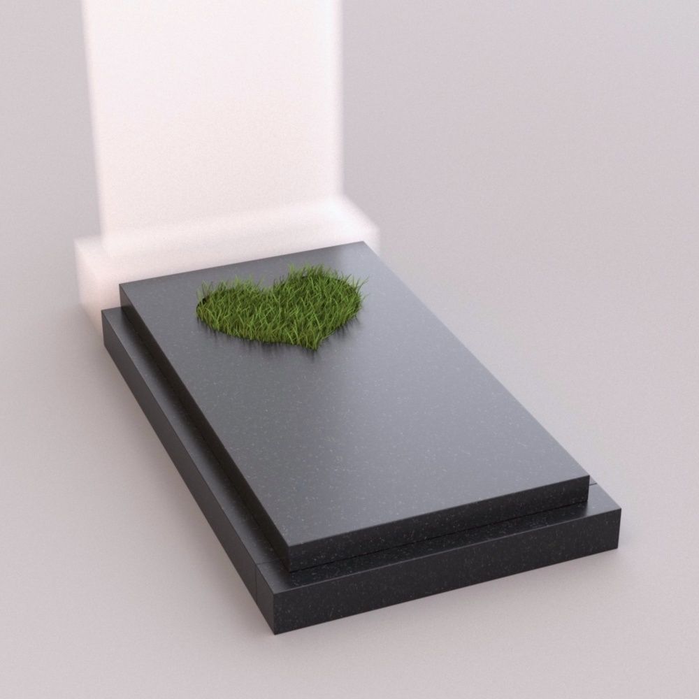 цветник на могилу гранитный с сердцем