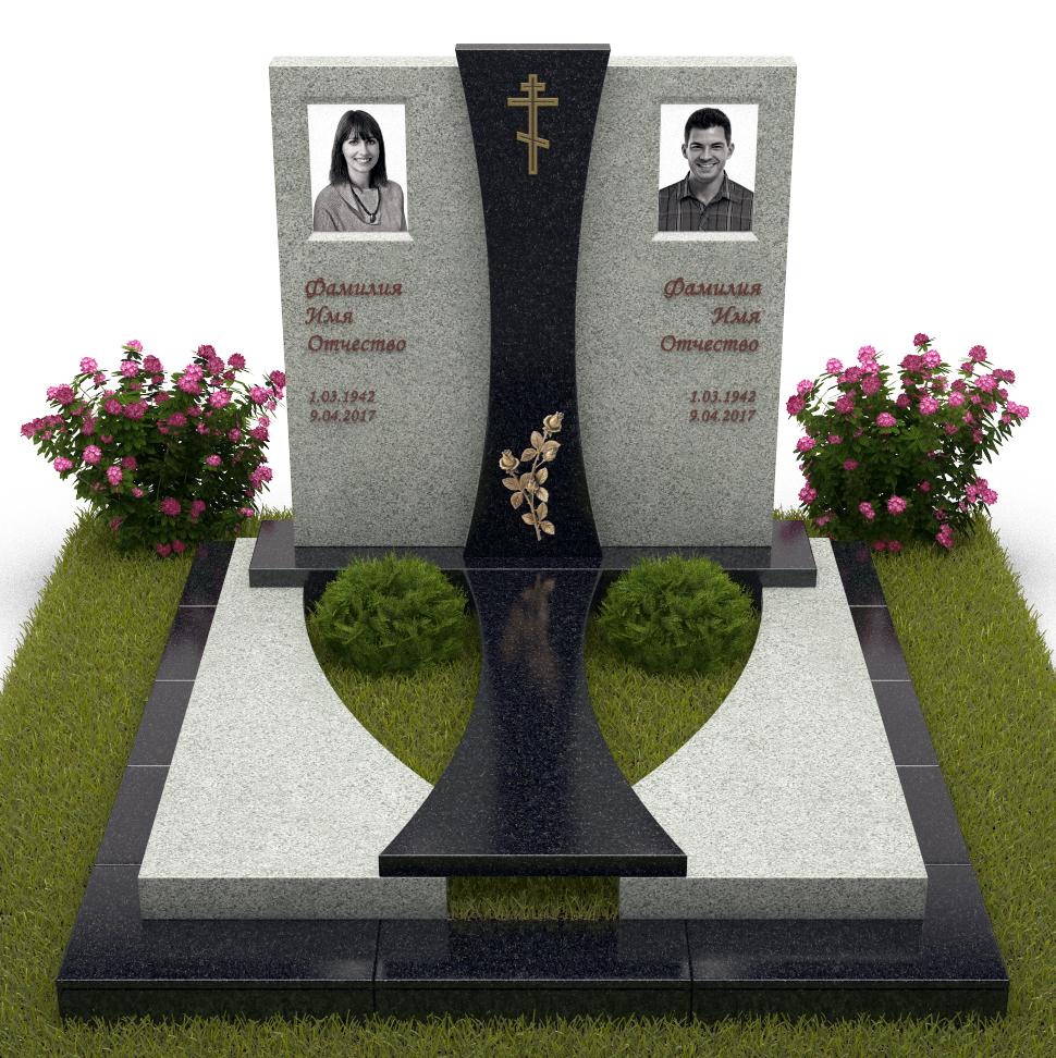 Двойной комплекс из серого и черного гранита