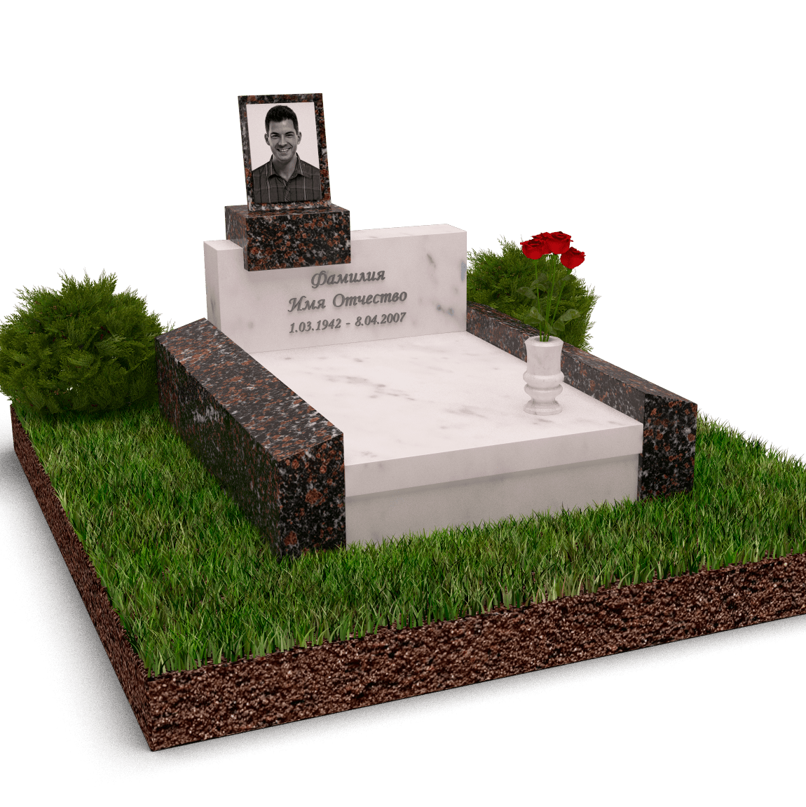 Европейский памятник маленький с фото на подставке