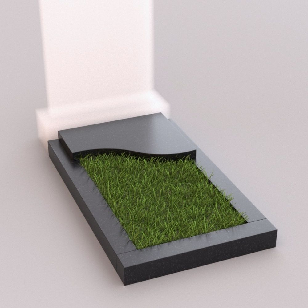 цветник с плиткой на могилу бюджетный