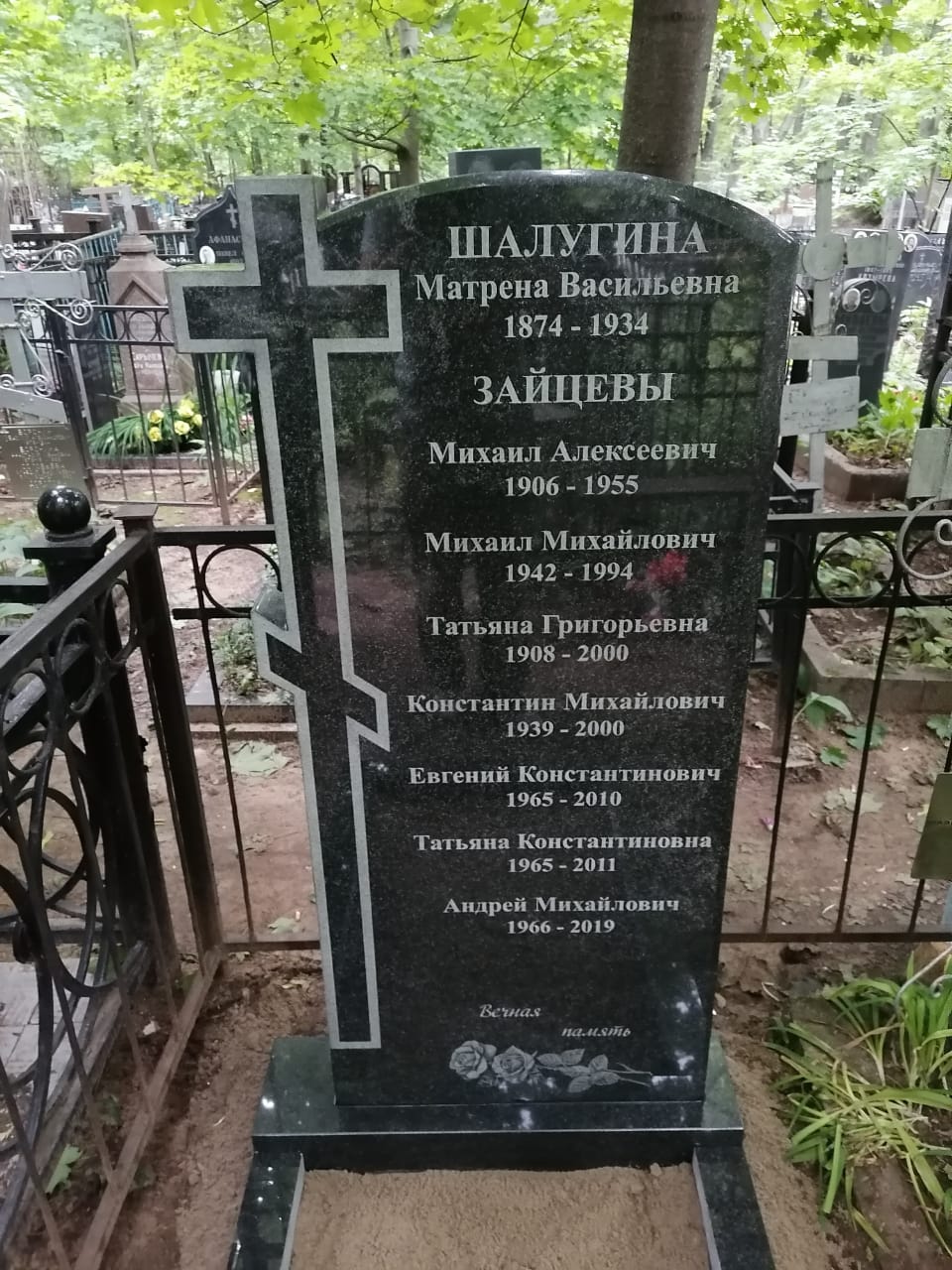 православное надгробие с крестом сбоку