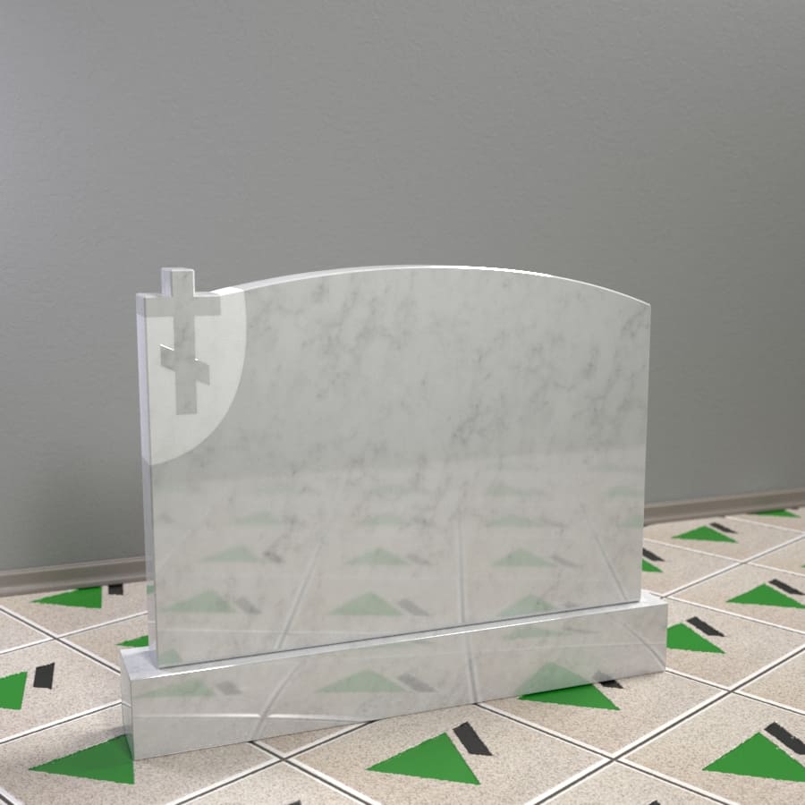 горизонтальный памятник с крестом 15402