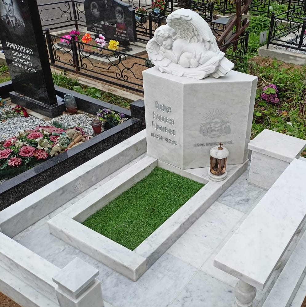 цветник на могилу стандартной формы