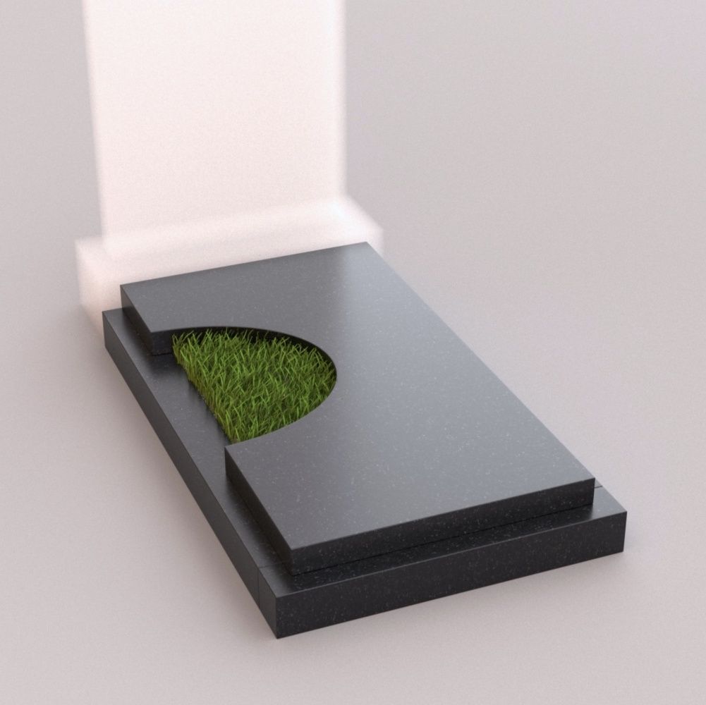 Цветник 81014 с надгробной плитой