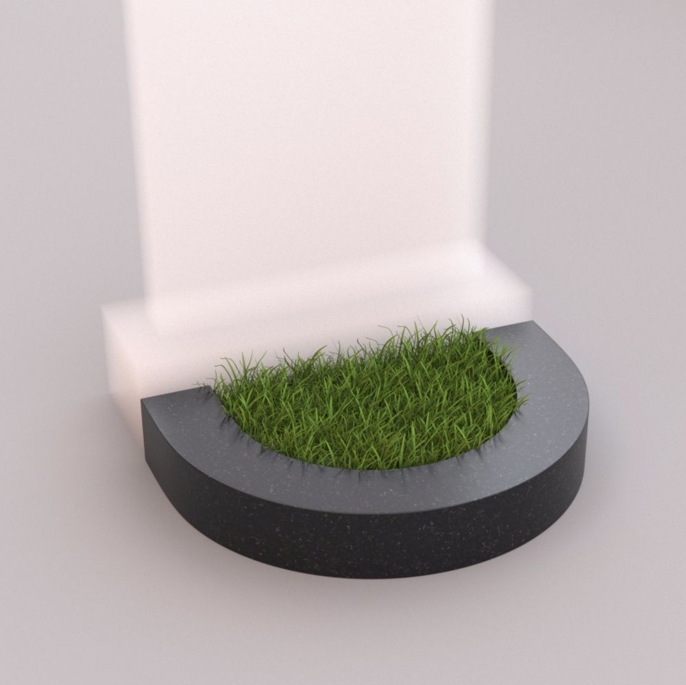 округлый цветник к памятнику