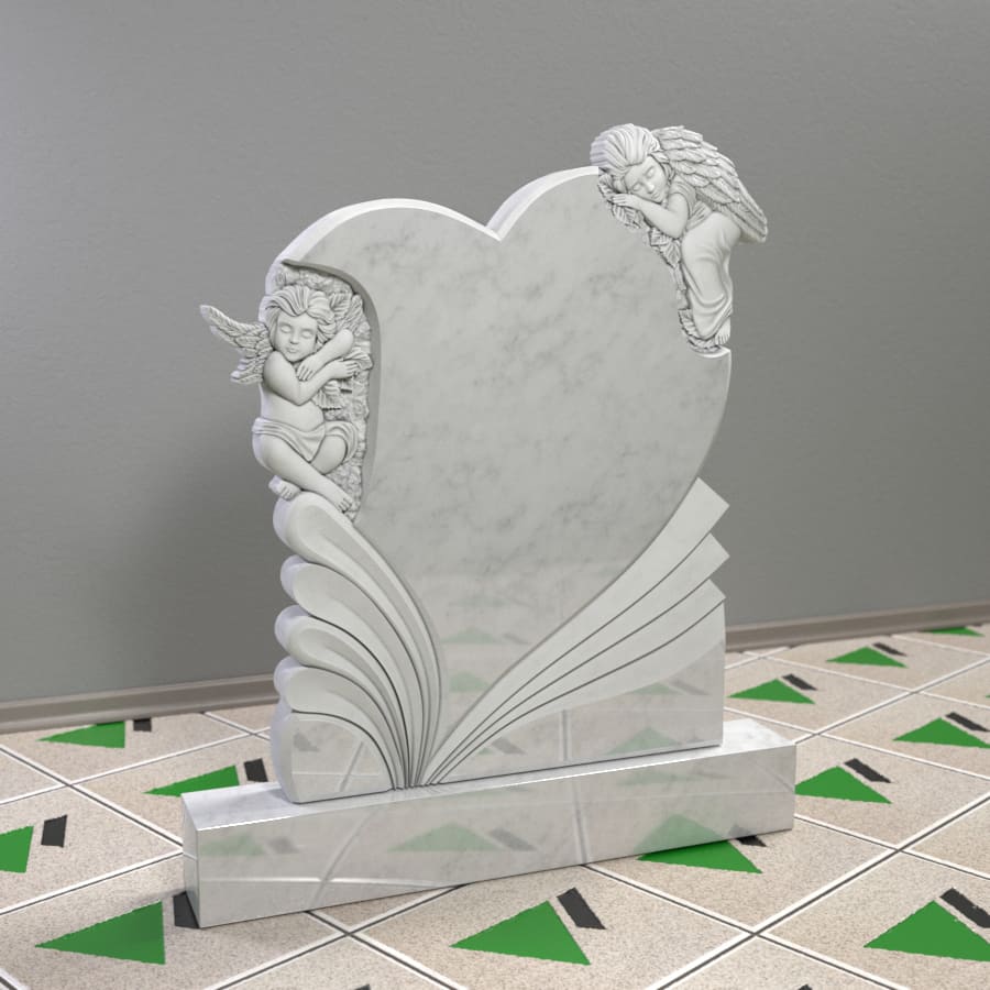 Памятник с ангелочками 13940