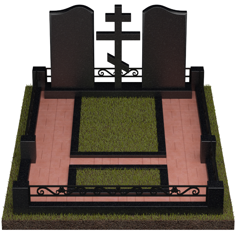 Мемориальный комплекс с крестом на двоих