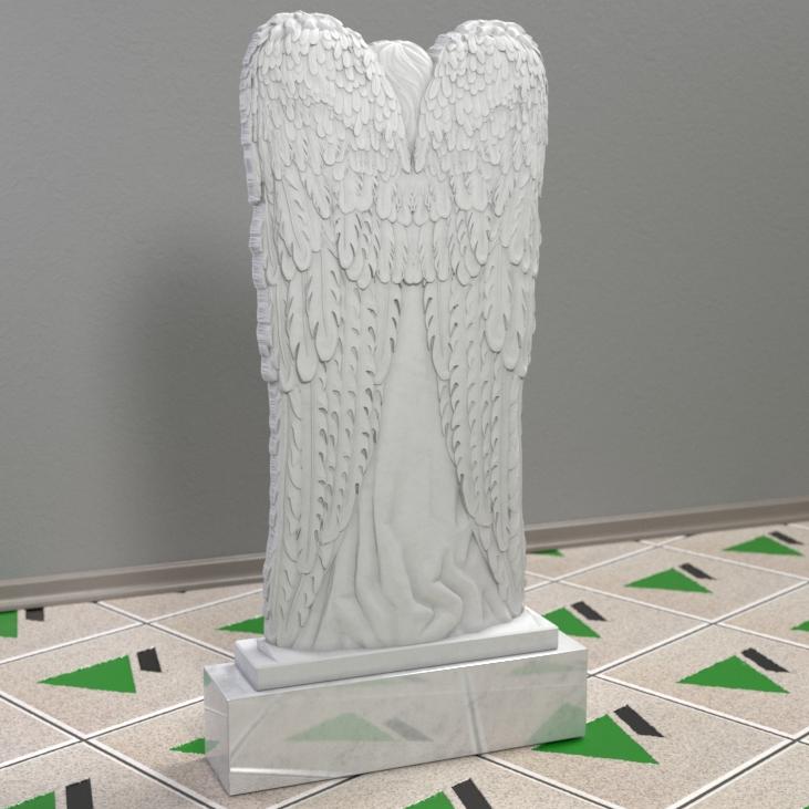 Памятник с ангелом и розами