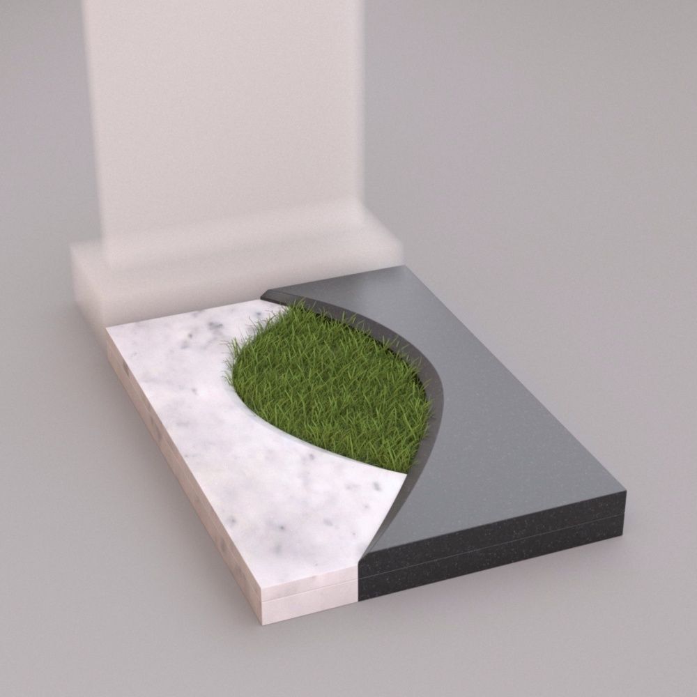 Цветник на могилу из гранита и мрамора