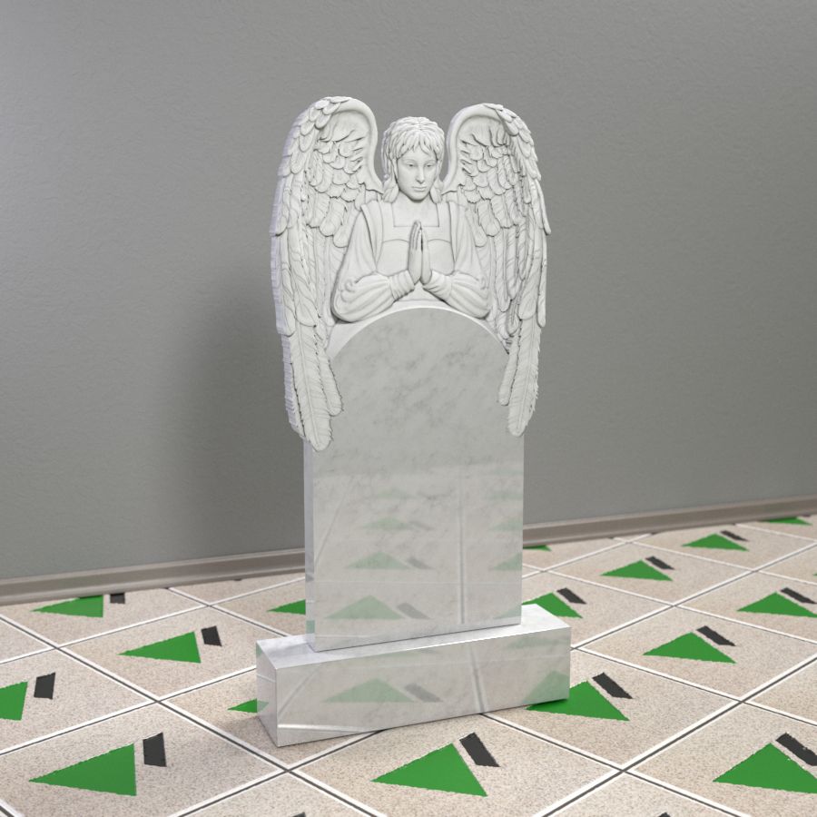 Памятник с ангелом молящимся на могилу 14143