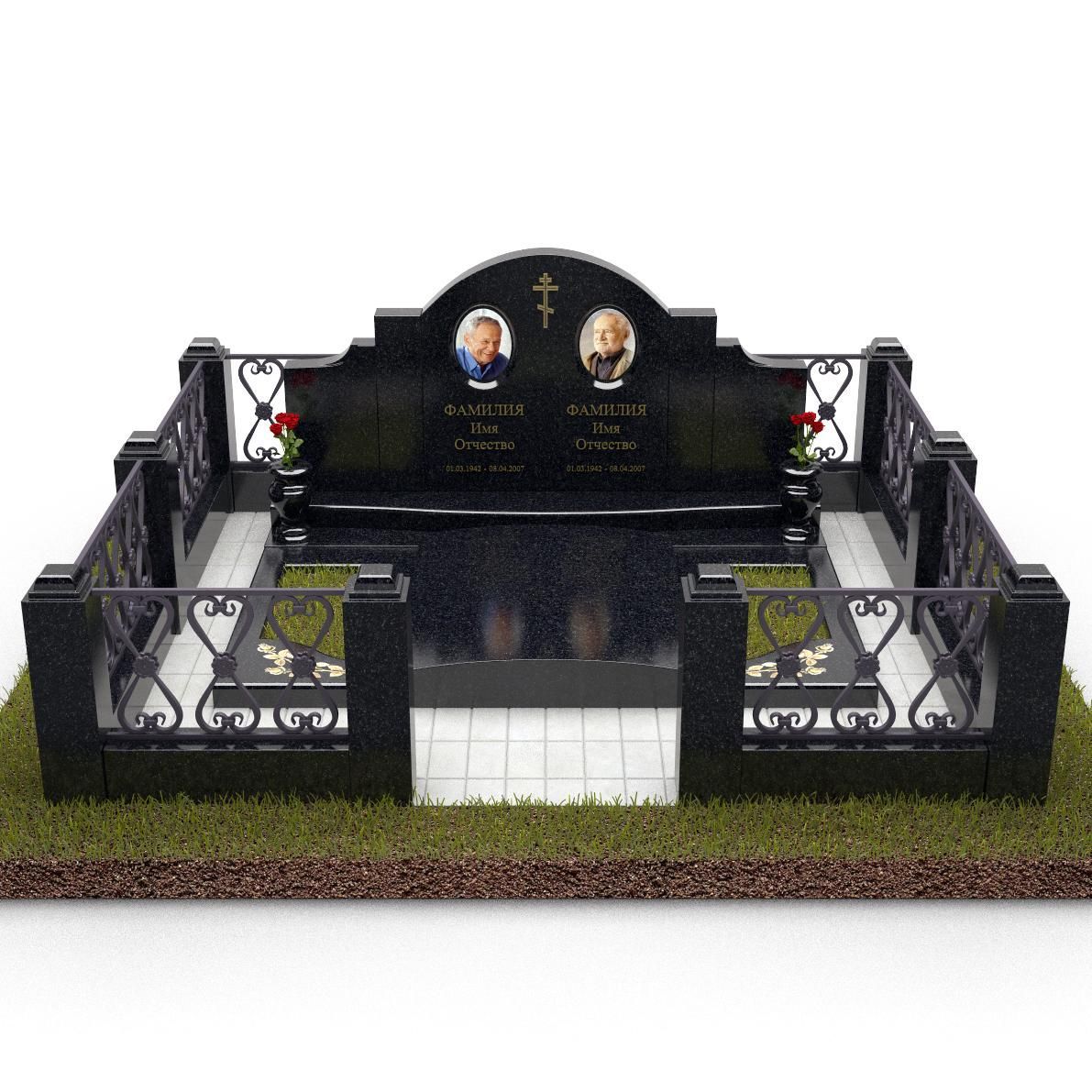 семейный гранитный комплекс на двоих