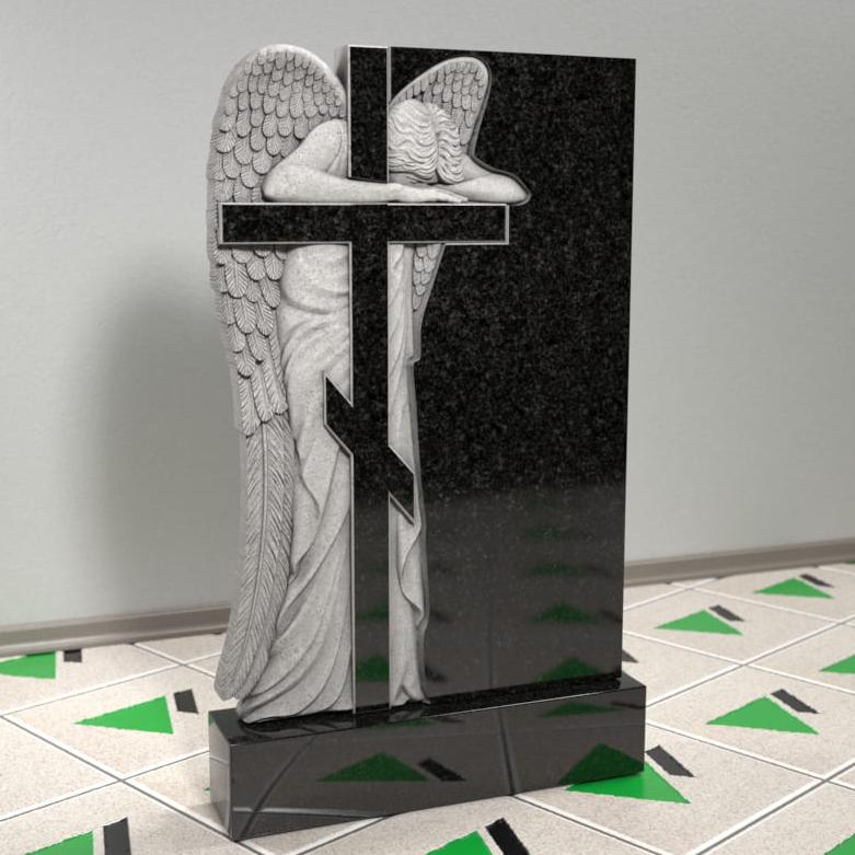 Памятник с ангелом и крестом 13708