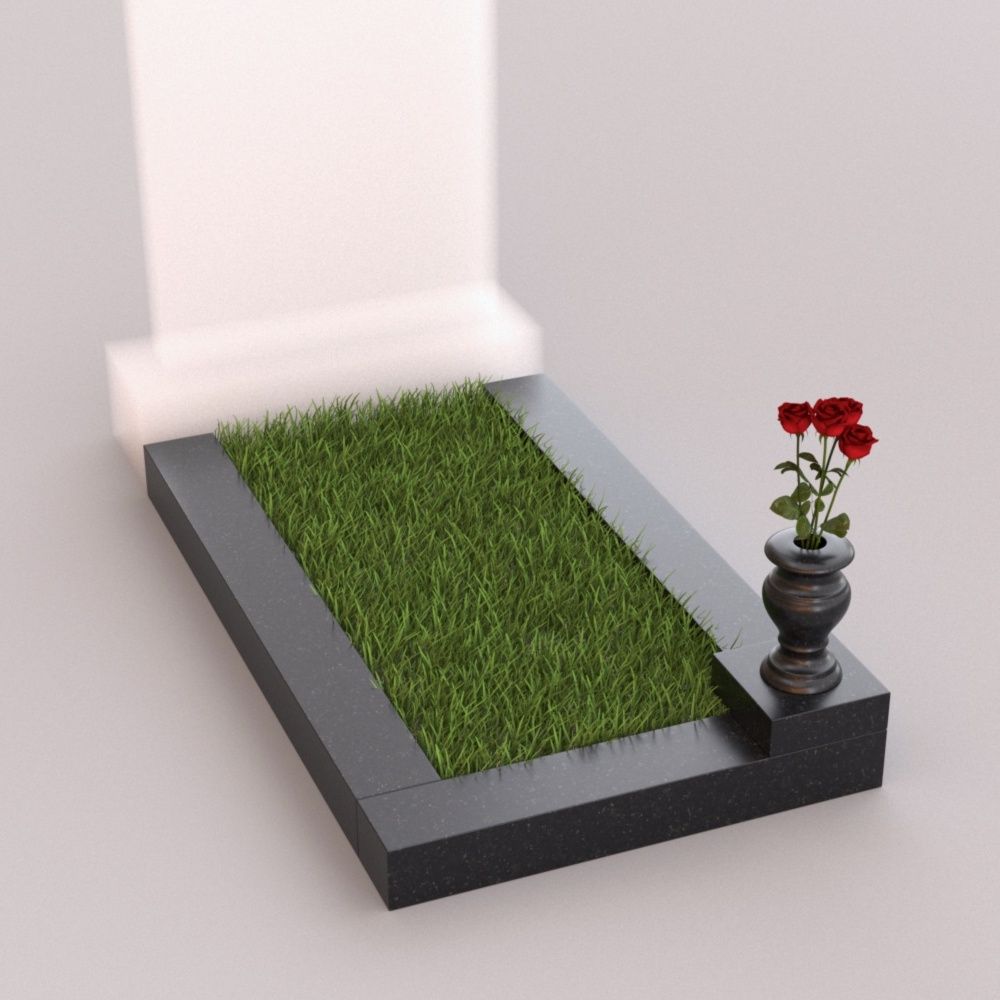 Цветник на могилу с вазой 81031