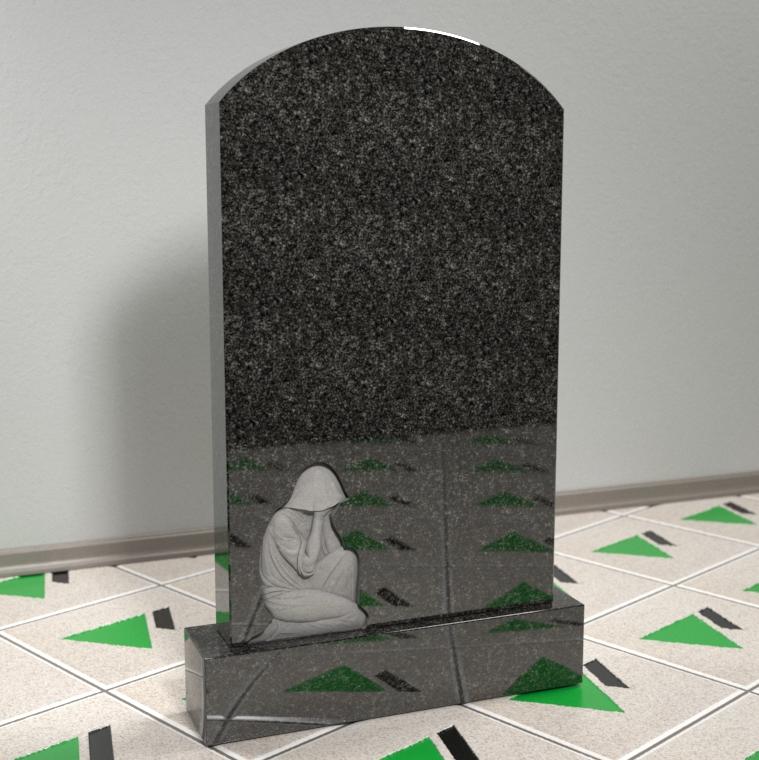 Памятник барельефом скорбящая на могилу