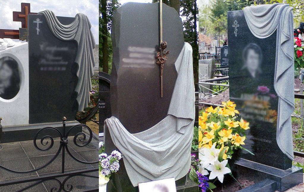 Памятник с драпировкой из гранита Памятник с драпировкой из гранита