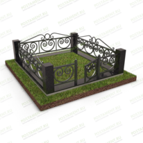 Цоколь с оградой на могилу 22164