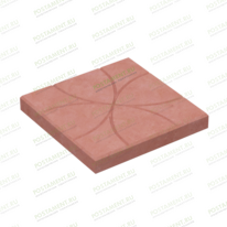 Плитка тротуарная 60111, название Цветок красная, размер 35×35×4