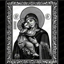 Икона Богородица на памятник для гравировки