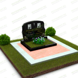 Гранитный комплекс на двоих с тротуарной плиткой