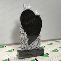 Памятник с сердцем и голубями № 12915