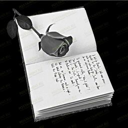 Книга с розой на памятник из гранита