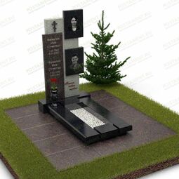 Комбинированный памятник на площадке из гранита