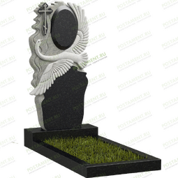 Памятник с лебедем и крестом на могилу