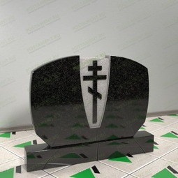 Горизонтальный обелиск с крестом на могилу 16001