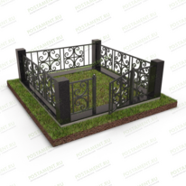 Ограда на могилу комбинированная 22158