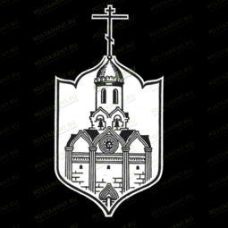 Крест с церковью для гравировки на памятнике