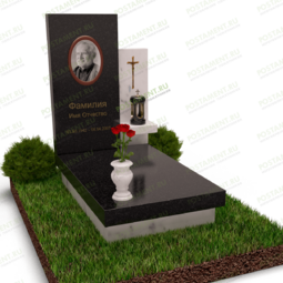 Комплекс на могилу комбинированный белый с черным