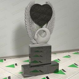 Памятник с лебедем и сердцем