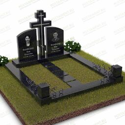 2 памятника с крестом на общей тумбе