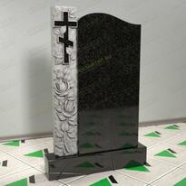 Памятник с розами и крестом № 12605