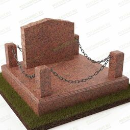 Комплекс из лезниковского гранита со столбиками гранитными с цепями