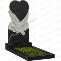 Памятник сердце с голубем № 13402