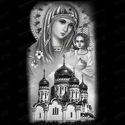 Храм и икона Богородицы на памятник