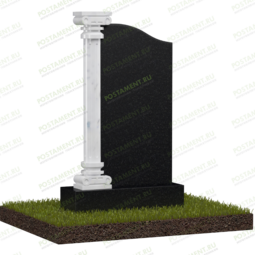 Памятник с серой колонной и стелой