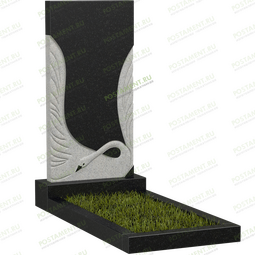 Памятник с лебедем резной на могилу