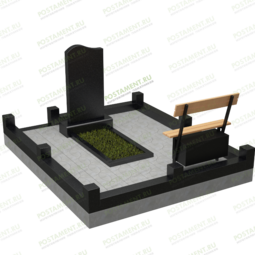 Комплекс гранитный с памятником, цоколем и лавкой