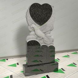 Памятник с голубем и сердцем