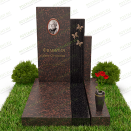 Гранитный комплекс с бронзовыми бабочками