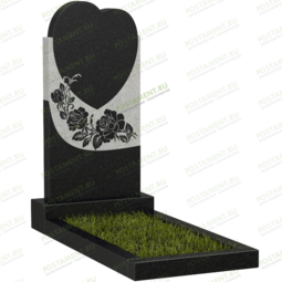 Памятник сердце с цветами гравировка